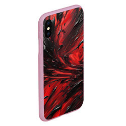 Чехол iPhone XS Max матовый Чёрная и красная субстанция, цвет: 3D-розовый — фото 2