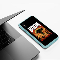 Чехол iPhone XS Max матовый Boom - Doom, цвет: 3D-мятный — фото 2