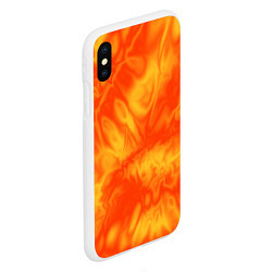 Чехол iPhone XS Max матовый Солнечный огонь абстракция, цвет: 3D-белый — фото 2