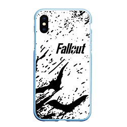 Чехол iPhone XS Max матовый Fallout краски летучие мыши, цвет: 3D-голубой