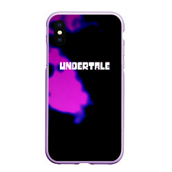 Чехол iPhone XS Max матовый Undertale neon splash, цвет: 3D-сиреневый