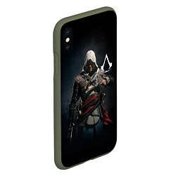 Чехол iPhone XS Max матовый Эдвард Кенуей Assassins black flag, цвет: 3D-темно-зеленый — фото 2