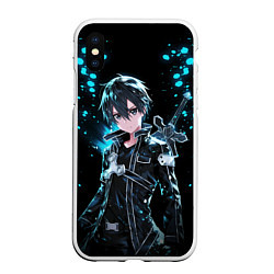 Чехол iPhone XS Max матовый Kirito - Мастера меча онлайн, цвет: 3D-белый