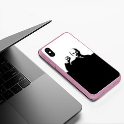 Чехол iPhone XS Max матовый Силуэт Владимира Ильича Ленина, цвет: 3D-розовый — фото 2