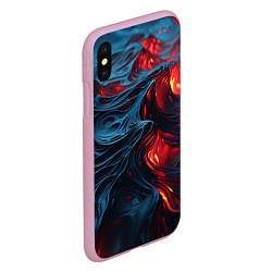 Чехол iPhone XS Max матовый Яркая волнистая абстракция, цвет: 3D-розовый — фото 2