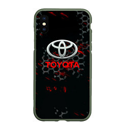 Чехол iPhone XS Max матовый Toyota краски броня, цвет: 3D-темно-зеленый