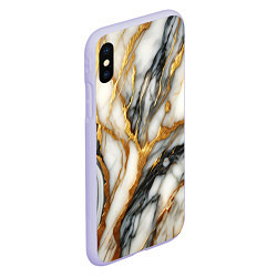 Чехол iPhone XS Max матовый Мрамор - текстура, цвет: 3D-светло-сиреневый — фото 2