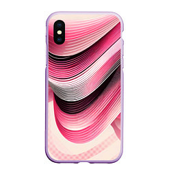 Чехол iPhone XS Max матовый Волны - текстура, цвет: 3D-сиреневый