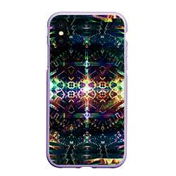 Чехол iPhone XS Max матовый Медитативный арт, цвет: 3D-светло-сиреневый