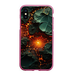 Чехол iPhone XS Max матовый Объемная текстура и лава, цвет: 3D-малиновый