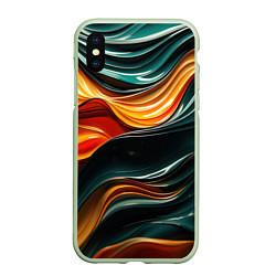 Чехол iPhone XS Max матовый Вязкая объемная текстура, цвет: 3D-салатовый