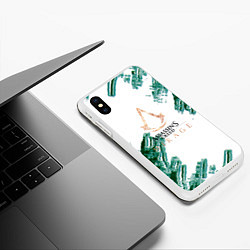 Чехол iPhone XS Max матовый Assasins creed mirage game pattern, цвет: 3D-белый — фото 2