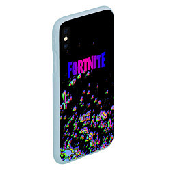 Чехол iPhone XS Max матовый Fortnite game glitch, цвет: 3D-голубой — фото 2