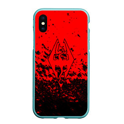 Чехол iPhone XS Max матовый The elder scrolls краски, цвет: 3D-мятный