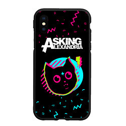 Чехол iPhone XS Max матовый Asking Alexandria - rock star cat, цвет: 3D-черный