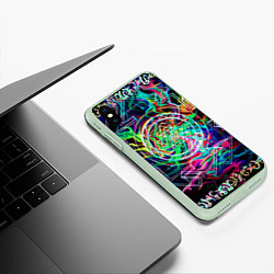 Чехол iPhone XS Max матовый Шри янтра, цвет: 3D-салатовый — фото 2