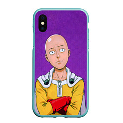 Чехол iPhone XS Max матовый Realistic Saitama, цвет: 3D-мятный