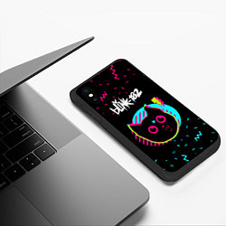 Чехол iPhone XS Max матовый Blink 182 - rock star cat, цвет: 3D-черный — фото 2