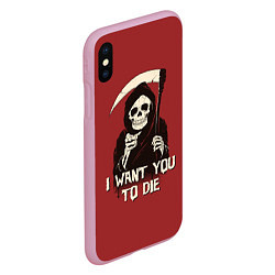 Чехол iPhone XS Max матовый I want you to die, цвет: 3D-розовый — фото 2