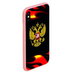 Чехол iPhone XS Max матовый Герб РФ огонь, цвет: 3D-баблгам — фото 2