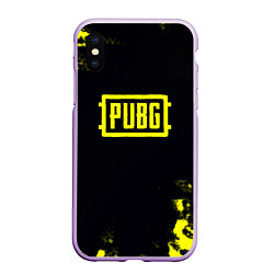 Чехол iPhone XS Max матовый Pubg краски абстракция, цвет: 3D-сиреневый