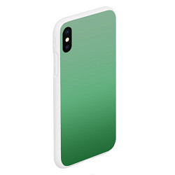 Чехол iPhone XS Max матовый Градиент приглушённый зелёный, цвет: 3D-белый — фото 2