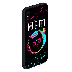 Чехол iPhone XS Max матовый HIM - rock star cat, цвет: 3D-черный — фото 2