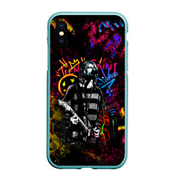 Чехол iPhone XS Max матовый Nirvana краски звука, цвет: 3D-мятный