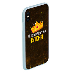 Чехол iPhone XS Max матовый Корона её величество Елена, цвет: 3D-голубой — фото 2