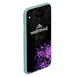 Чехол iPhone XS Max матовый Warframe брызги неоновых красок, цвет: 3D-мятный — фото 2