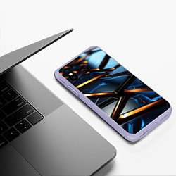 Чехол iPhone XS Max матовый Объемные блестящие плиты, цвет: 3D-светло-сиреневый — фото 2