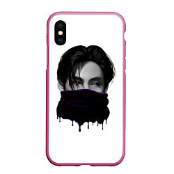 Чехол iPhone XS Max матовый Тэхен бтс bts kim taehyung, цвет: 3D-малиновый