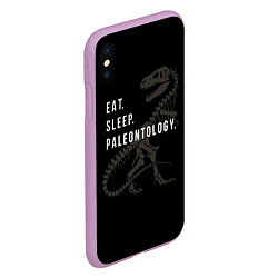 Чехол iPhone XS Max матовый Eat sleep paleontology, цвет: 3D-сиреневый — фото 2