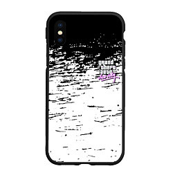 Чехол iPhone XS Max матовый GTA vice city краски, цвет: 3D-черный