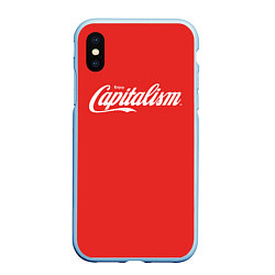 Чехол iPhone XS Max матовый Enjoy capitalism, цвет: 3D-голубой