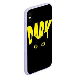 Чехол iPhone XS Max матовый Dark cat eyes - черный кот, цвет: 3D-светло-сиреневый — фото 2