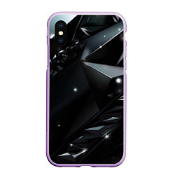 Чехол iPhone XS Max матовый Black luxury abstract, цвет: 3D-сиреневый