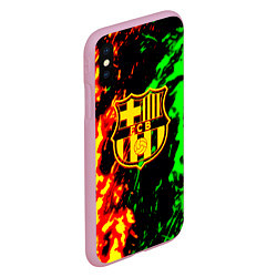 Чехол iPhone XS Max матовый Barcelona огненное лого, цвет: 3D-розовый — фото 2