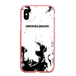 Чехол iPhone XS Max матовый Nickelback серый дым рок, цвет: 3D-баблгам