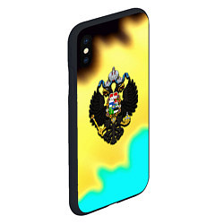 Чехол iPhone XS Max матовый Российская империя герб краски, цвет: 3D-черный — фото 2