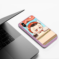 Чехол iPhone XS Max матовый Genshin Impact Кли cute chibi, цвет: 3D-сиреневый — фото 2