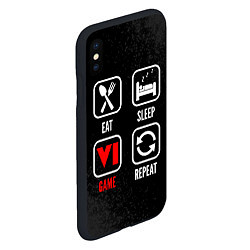 Чехол iPhone XS Max матовый Eat, sleep, GTA 6, repeat, цвет: 3D-черный — фото 2