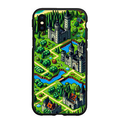 Чехол iPhone XS Max матовый Heroes of Might and Magic - pixel map, цвет: 3D-черный