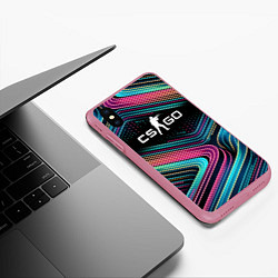 Чехол iPhone XS Max матовый Counter Strike - stripes, цвет: 3D-малиновый — фото 2