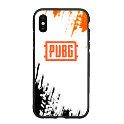 Чехол iPhone XS Max матовый PUBG краски гранж, цвет: 3D-черный