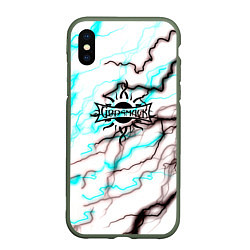 Чехол iPhone XS Max матовый Godsmack storm текстура, цвет: 3D-темно-зеленый