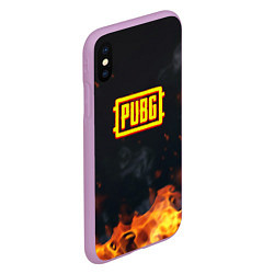 Чехол iPhone XS Max матовый Pubg fire abstraction, цвет: 3D-сиреневый — фото 2