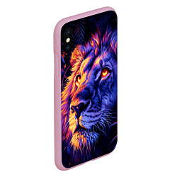 Чехол iPhone XS Max матовый Лев поп-арт, цвет: 3D-розовый — фото 2