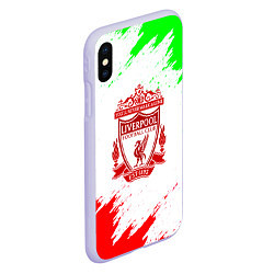 Чехол iPhone XS Max матовый Liverpool краски спорт, цвет: 3D-светло-сиреневый — фото 2