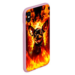 Чехол iPhone XS Max матовый Адский Пёс, цвет: 3D-розовый — фото 2